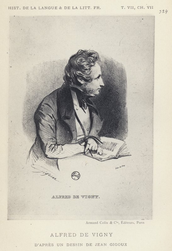 Alfred De Vigny (litho) od French School