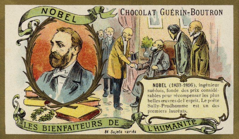 Alfred Nobel , švédský chemik a průmyslník (chromolitho) od French School