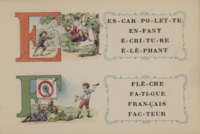 Falieres fosfátová abeceda (barevná lito) od French School