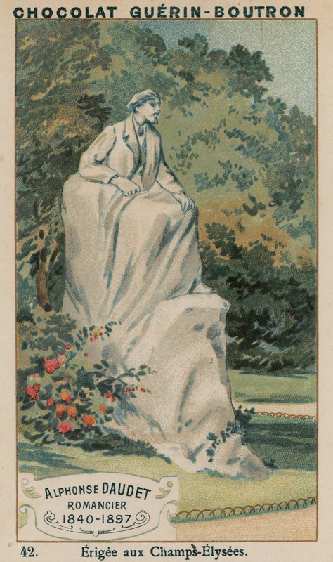 Alphonse Daudet, romanopisec, 1840-1897, postavený na Champs-Elysees od French School