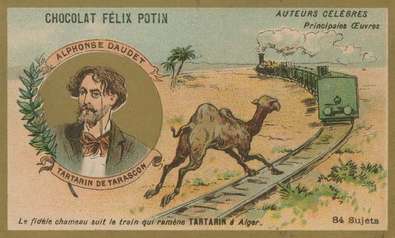 Alphonse Daudet a scéna z Tartarina de Tarascon od French School