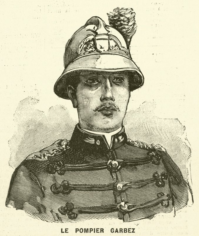 Alphonse Garbez, francouzský hasič (rytina) od French School