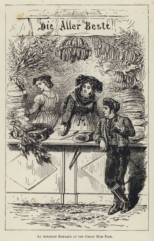 Alsaský barák na Velkém šunkovém veletrhu (rytina) od French School
