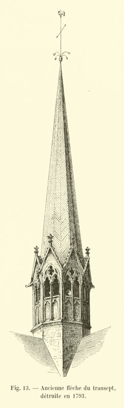 Starý šíp transeptu, zničený v roce 1793 od French School