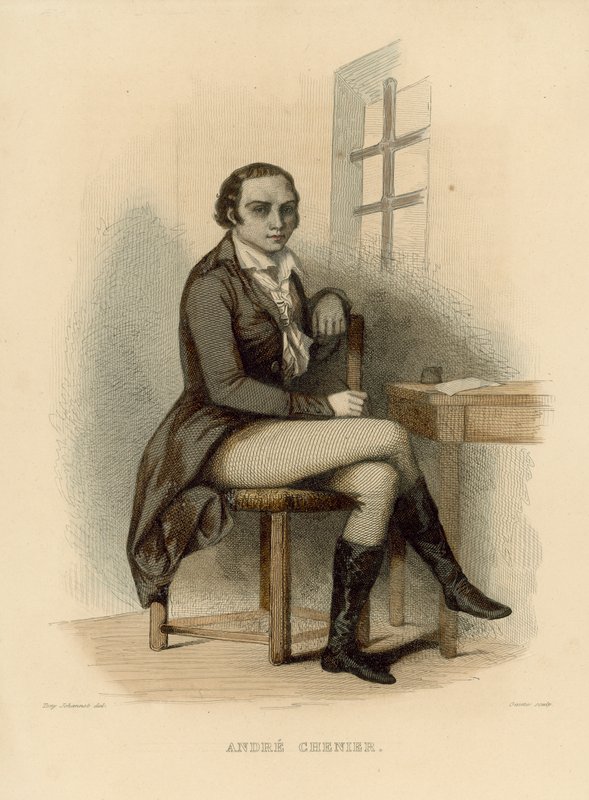Andre Chenier (barevná rytina) od French School