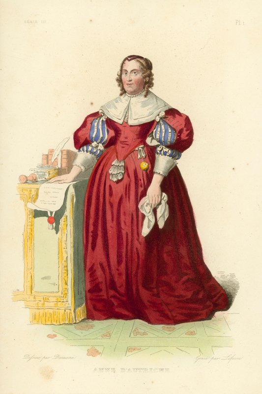 Anny Rakouské (barevná rytina) od French School