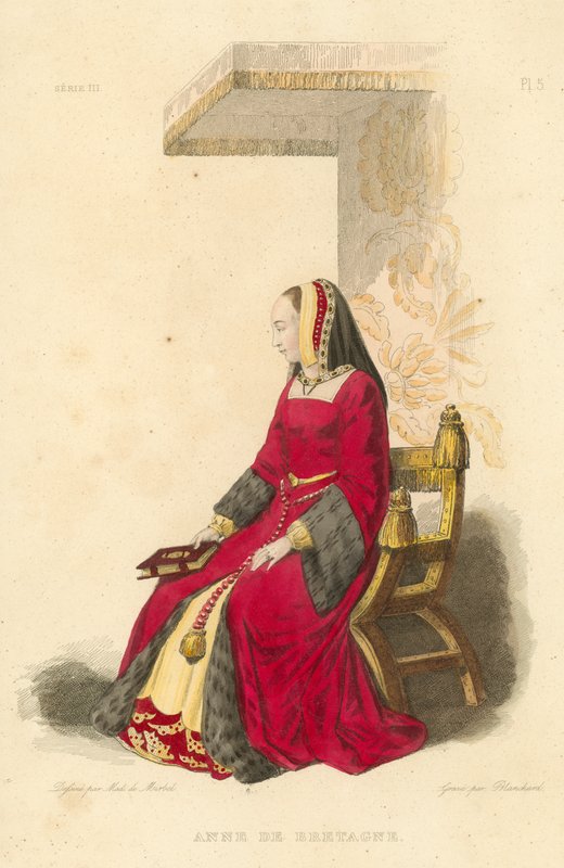 Anny Bretaňské (barevná rytina) od French School