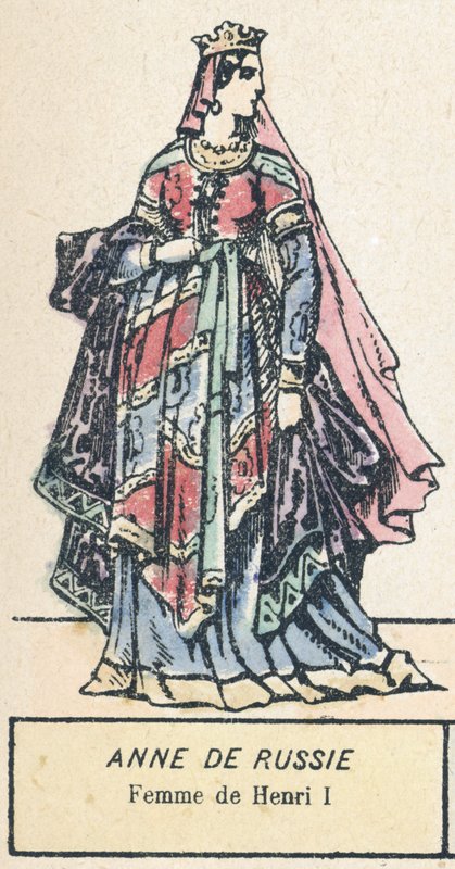 Anna Ruská, manželka Jindřicha I. (barevná rytina) od French School