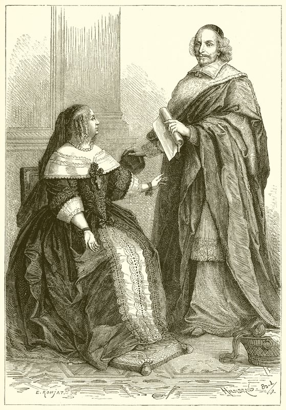 Anny Rakouské a kardinála Mazarina od French School