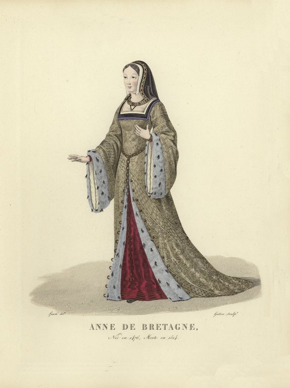 Anny Bretaňské, královny manželky Karla VIII. a francouzského Ludvíka XII od French School