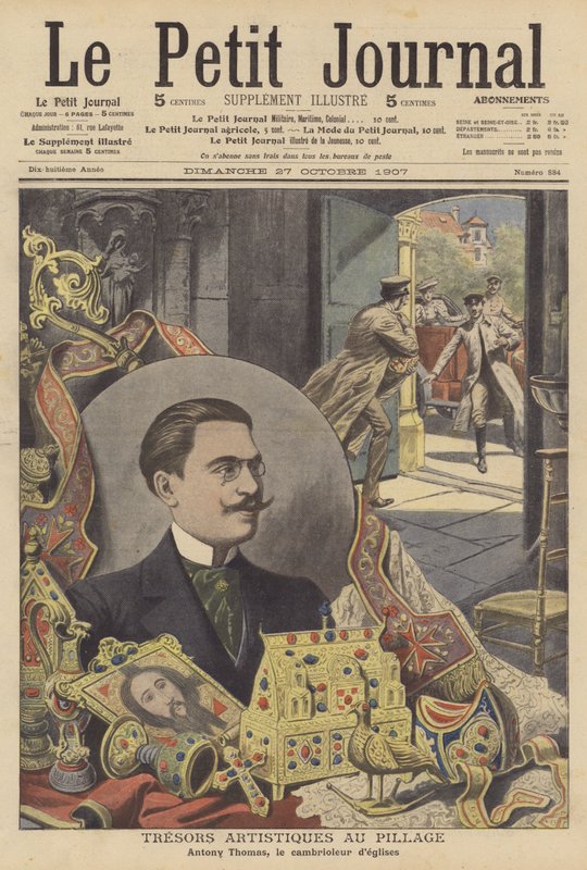 Antony Thomas, francouzský zloděj do kostelů (barva litho) od French School