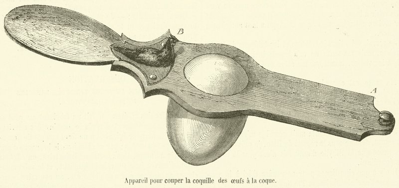 Zařízení na řezání skořápky vařených vajec (rytí) od French School