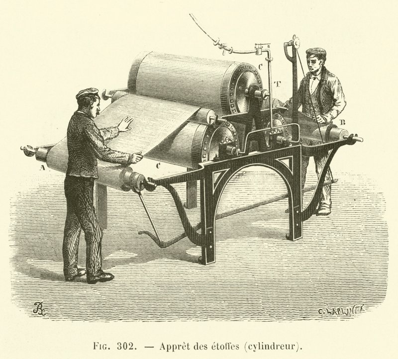 Konečná úprava látek, válec (gravírování) od French School