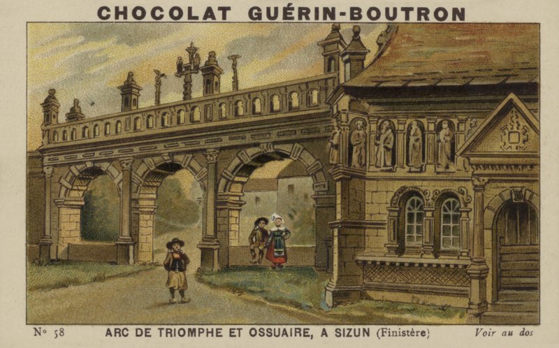 Arc de Triomphe a kostnice, v Sizun, Finistere od French School