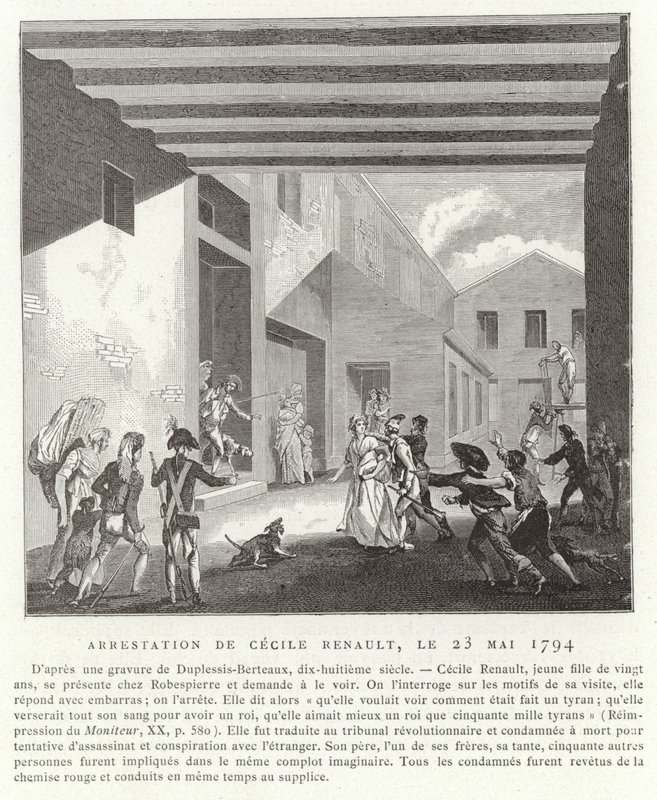 Zatčení Cecile Renaultové, Paříž, 23. května 1794 od French School