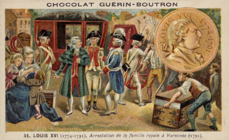 Zatčení francouzské královské rodiny ve Varennes od French School