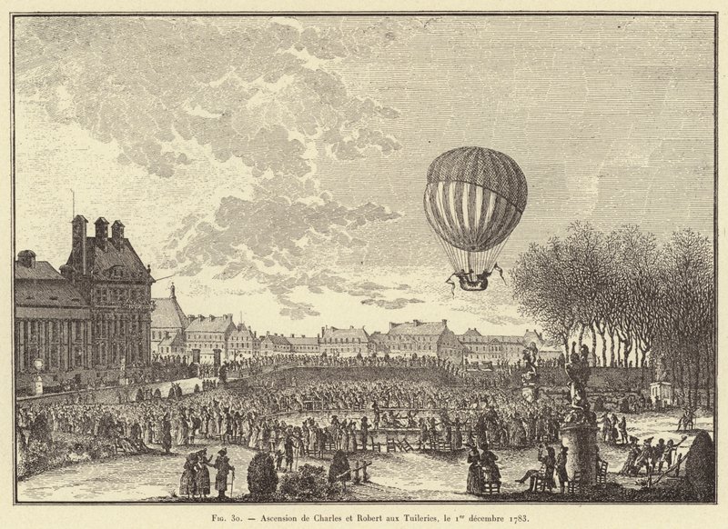 Nanebevstoupení Karla a Roberta do Tuileries, 1. prosince 1783 (rytina) od French School