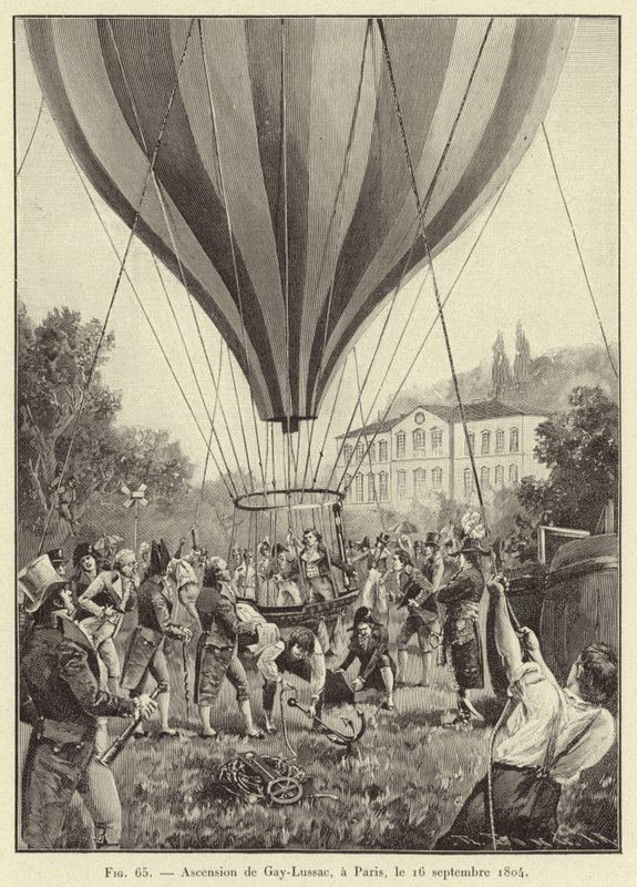 Ascension of Gay-Lussac, v Paříži, 16. září 1804 (rytina) od French School