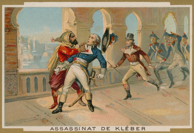 Atentát na Jean-Baptiste Klebera, velitele francouzských jednotek v Egyptě, Káhira, 1800 od French School