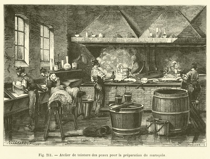 Workshop barvení kůže pro přípravu maroka (rytí) od French School