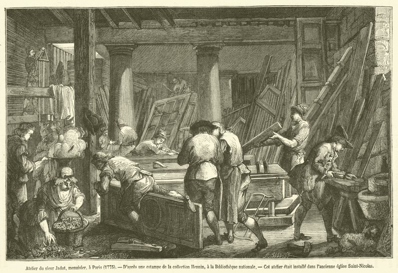 Dílna pana Jadota, tesaře, v Paříži od French School