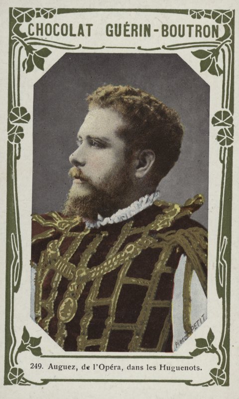 Auguez, z opery, v Les Huguenots (barevné foto) od French School
