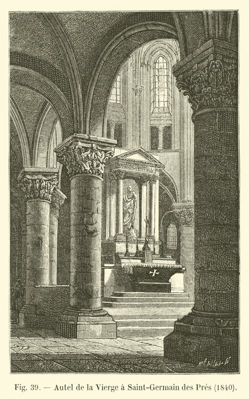 Oltář Panny Marie v Saint-Germain des Pres, 1840 od French School