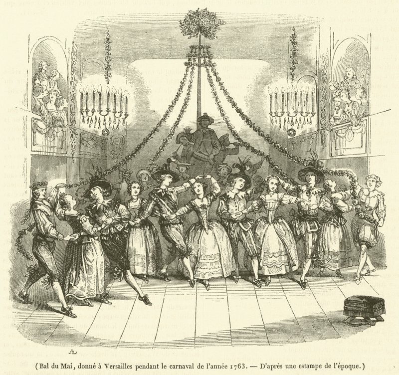 Bal du Mai, přívěsek ve Versailles le carnaval de l"annee 1763 od French School