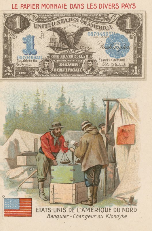 Bankéř a směnárník, Klondike, Aljaška, USA od French School