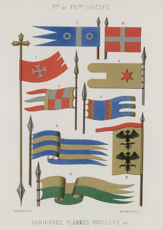Transparenty, fáborky, vlajky 10. až 14. století od French School