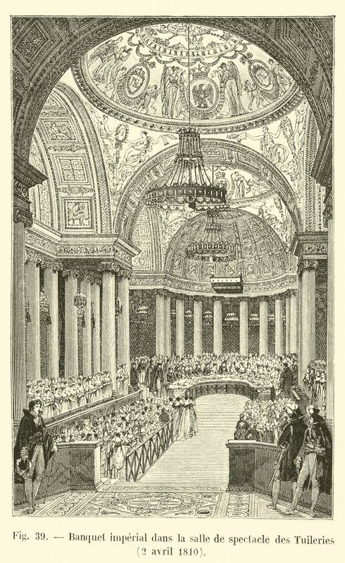 Císařská hostina v divadle Tuileries, 2. dubna 1810 od French School