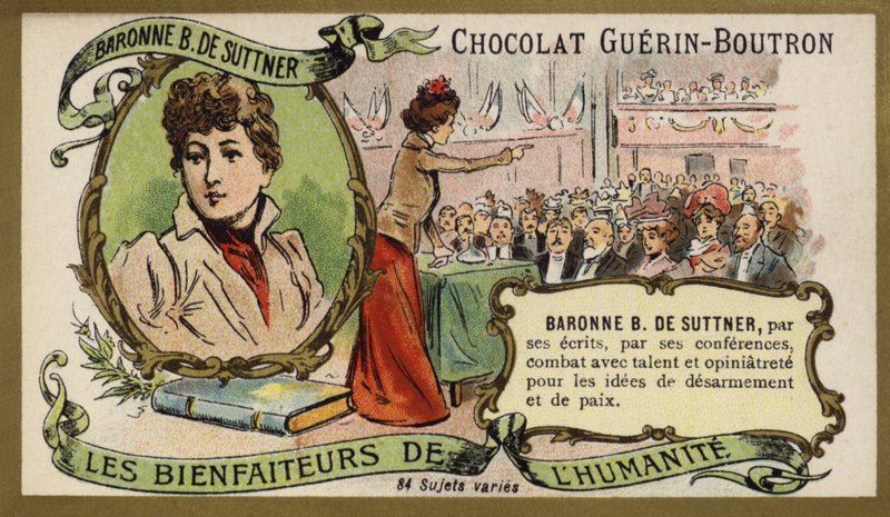 Baronka Bertha von Suttner , rakouský romanopisec a pacifista (chromolitho) od French School