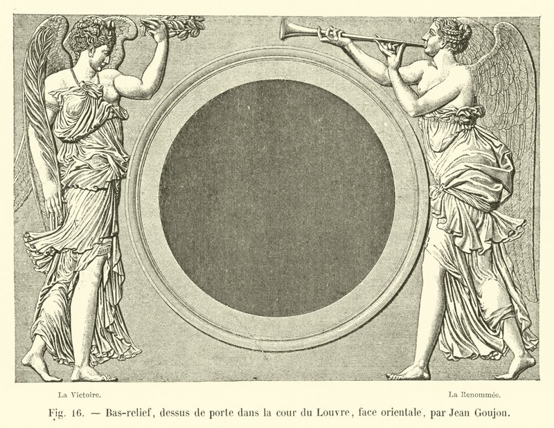 Basreliéf, nad dveřmi na nádvoří Louvru, východní strana, Jean Goujon od French School