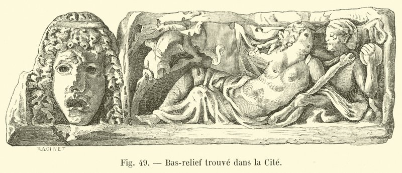 Basreliéf nalezený ve městě od French School