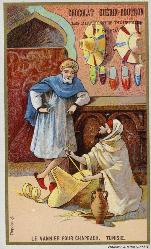 Košíkářský kloboučník, Tunisko (chromolitho) od French School