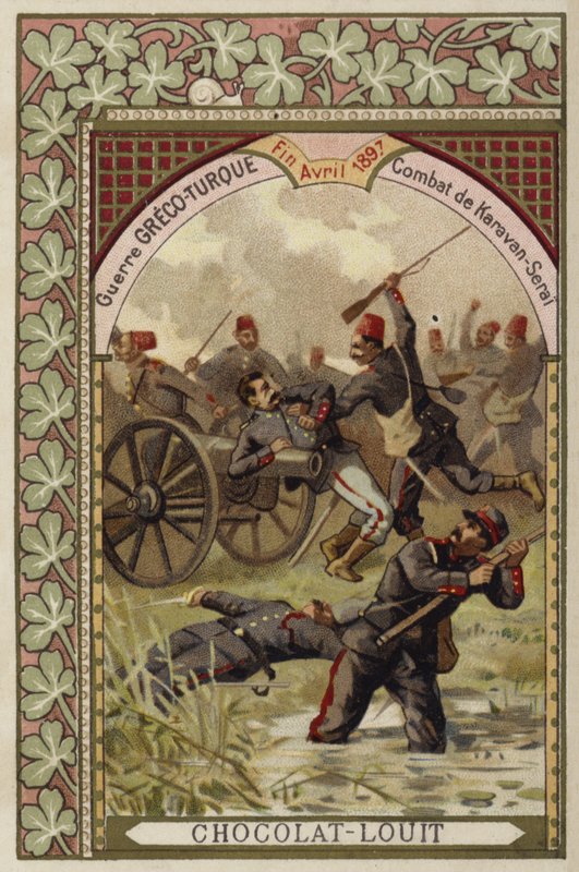 Bitva u Karavan-Serai, řecko-turecká válka, duben 1897 od French School