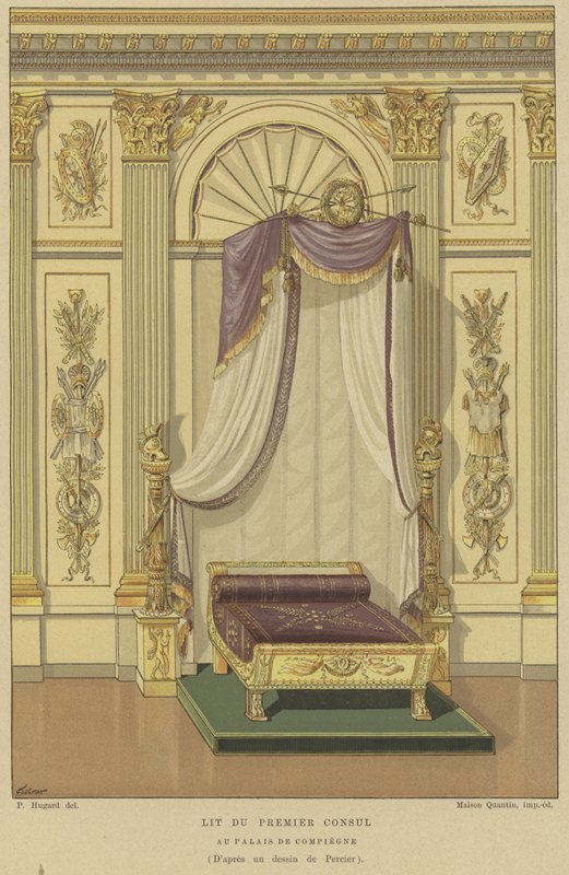 Postel Napoleona Bonaparta, když první konzul, palác Compiegne, Francie od French School