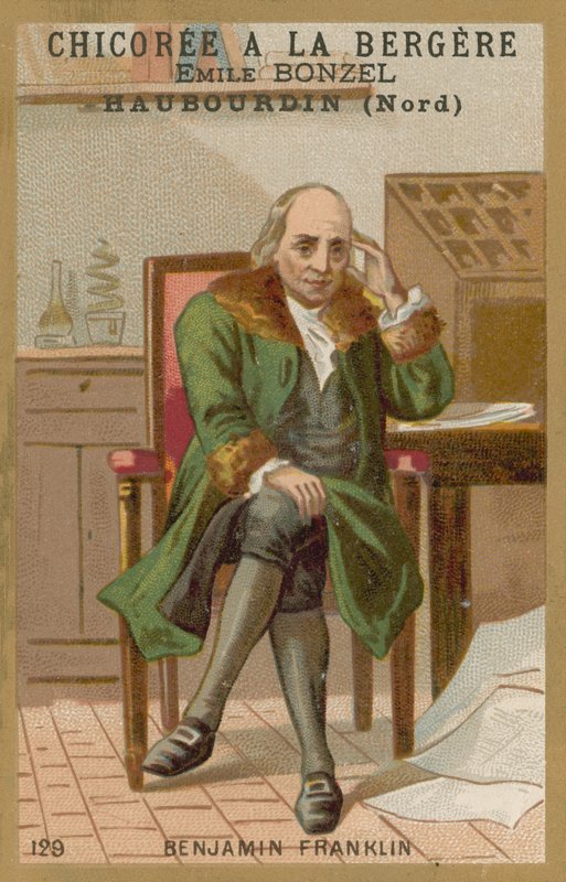 Benjamin Franklin , americký vědec, vynálezce a politik od French School