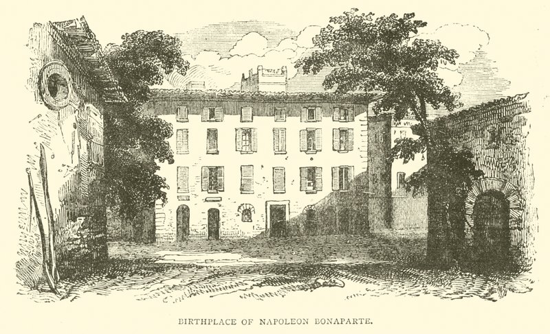 Místo narození Napoleona Bonaparta (rytina) od French School