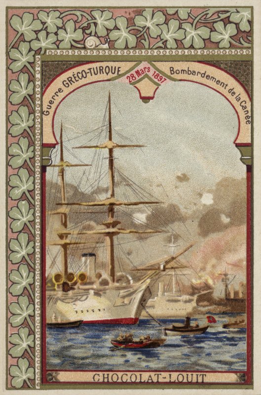 Bombardování Chanie, Kréta, řecko-turecká válka, 28. března 1897 od French School