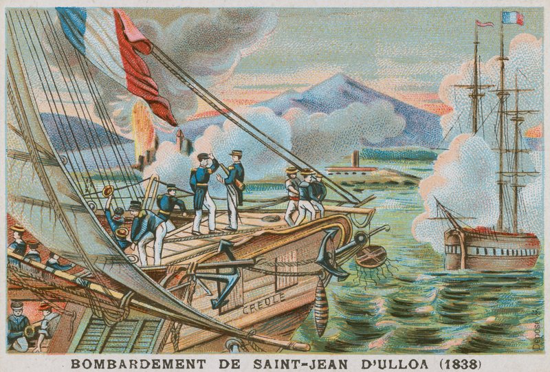 Bombardování San Juan de Ulua, Mexiko, Francouzi, 1838 od French School