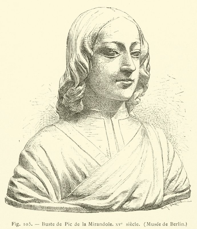 Busta Pic de la Mirandola, 15. století, Muzeum Berlína (rytina) od French School