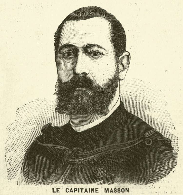 Kapitán Pierre Masson, francouzský voják a průzkumník (rytina) od French School