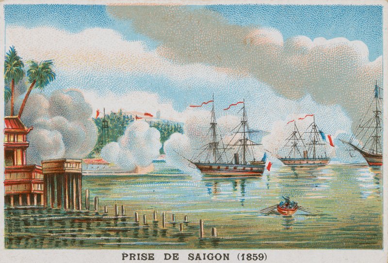 Dobytí Saigonu Francouzi, 1859 od French School