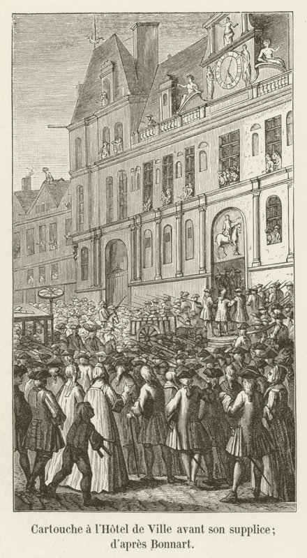 Kartuše v Hôtel de Ville před jeho popravou; podle Bonnarta od French School