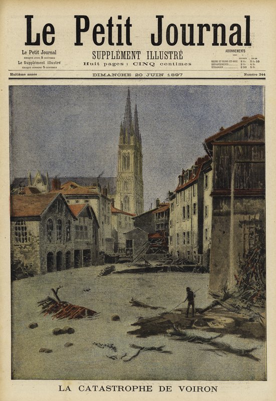 Katastrofální povodně ve Voiron, Francie, 1897 od French School