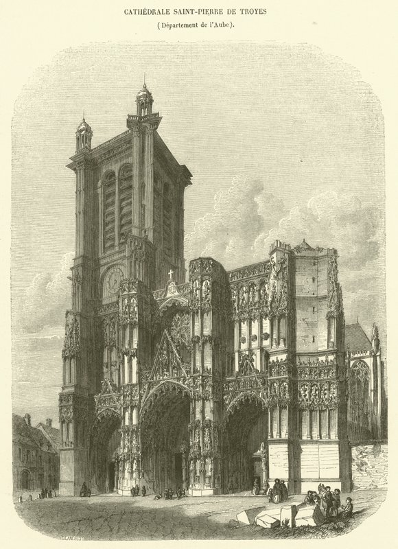 Cathedrale Saint-Pierre de Troyes, Department of Aube (rytina) od French School