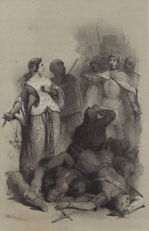 Catherine Sforza, Prisoniere de Cesar Borgia (rytina) od French School