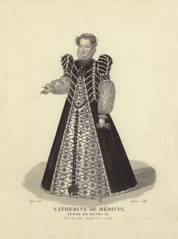 Kateřina de Medici, manželka francouzského krále Jindřicha II od French School