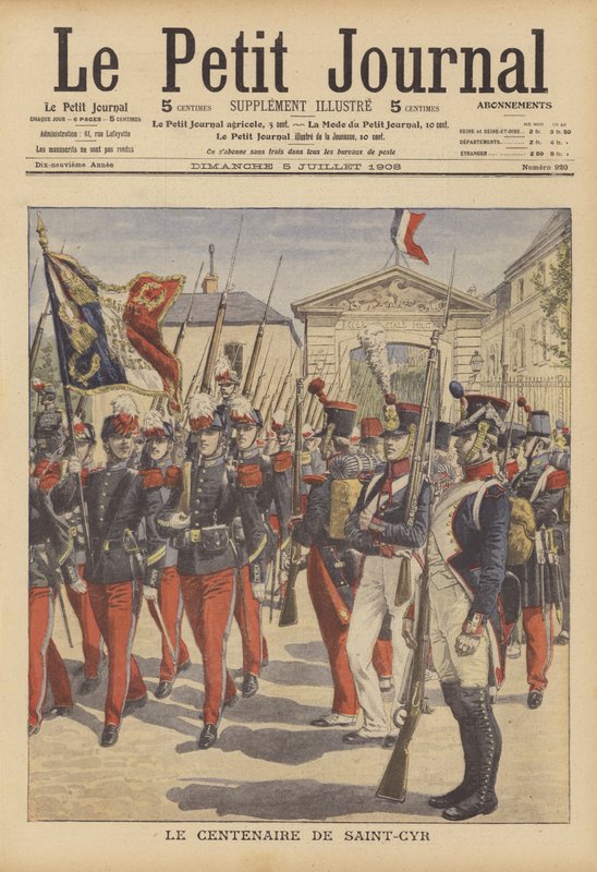 Sto let od založení Francouzské vojenské akademie v Saint-Cyr v Paříži (barevné lito) od French School